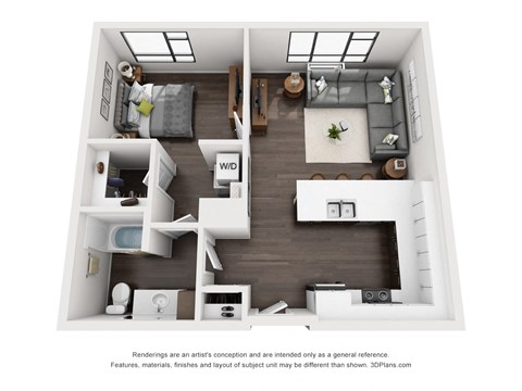 Sky3 Apartments 1C Floor Plan